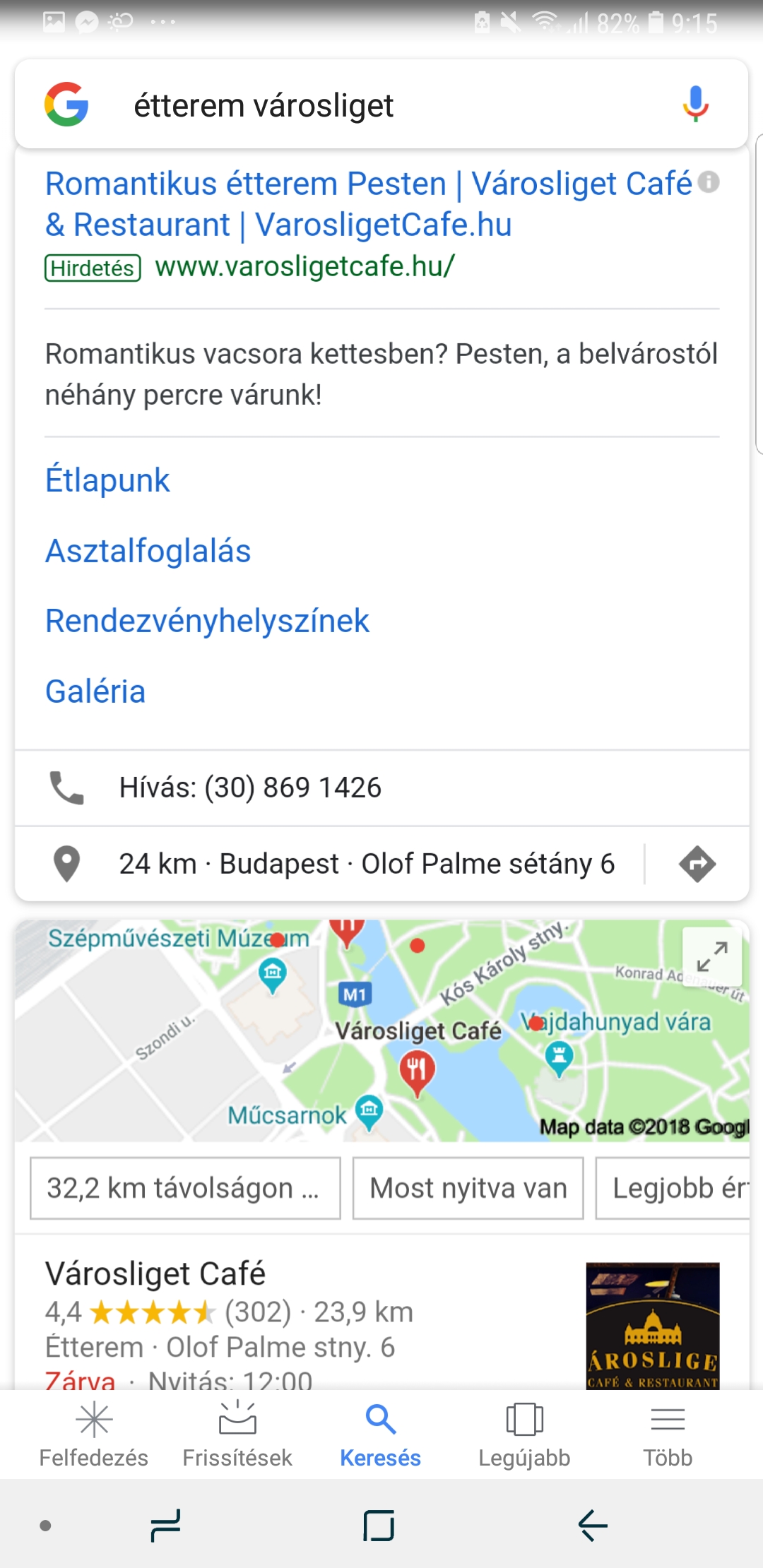 A Városliget Cafe Google cégem oldala Étterem Városliget keresés a Googleben