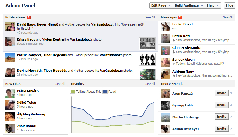 A közösségi média marketing tanácsadó válaszol A Facebook admin panel régi kinézete