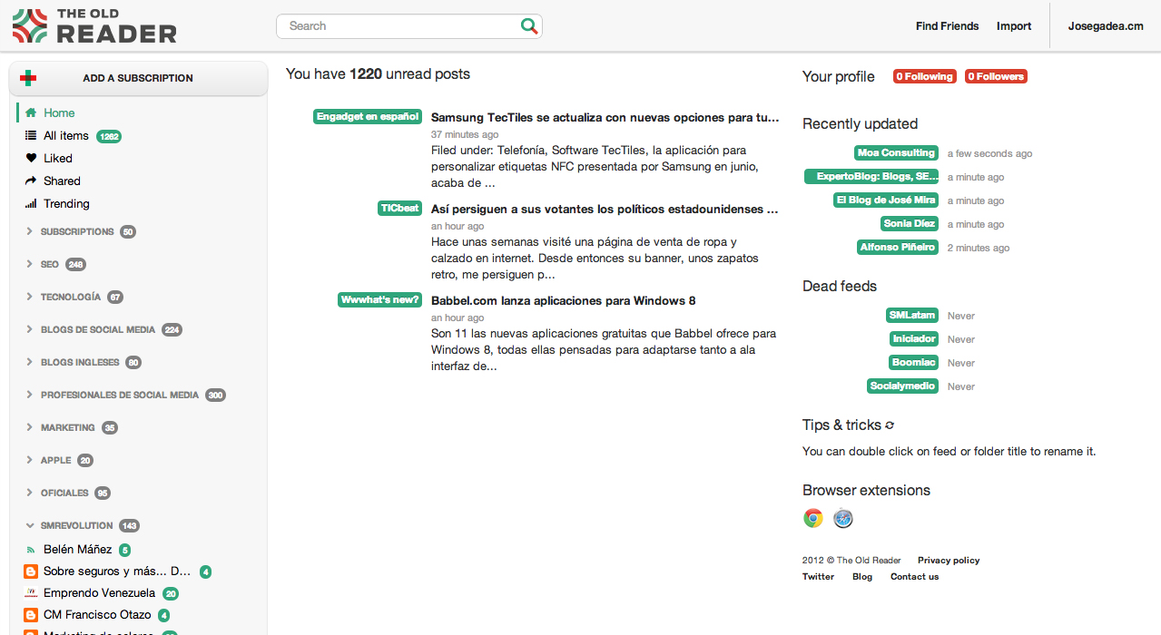Az online marketing tanácsadó válaszol RSS olvasó a Google Reader helyett